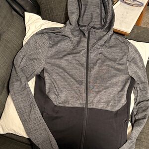 C9 by Champion Gray and Black Zip-Up Hooded Sweatshirt